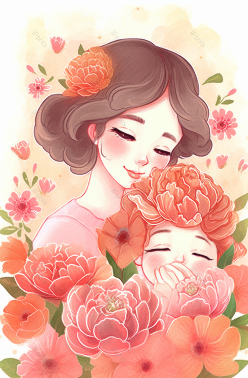 唯美快乐母亲节插画背景,插画/手绘图,插画/手绘图库,插画/手绘图下载,插画/手绘